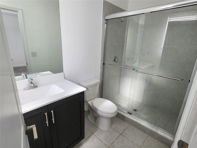 2693 SE 19th St, Homestead, FL 33035 - bathroom featuring vanity, a stall shower, and tile patterned floors
