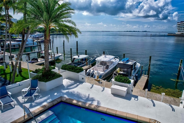 1600 S Bayshore Ln Unit 3A, Coconut Grove, FL 33133 - dock area with a water view and boat lift