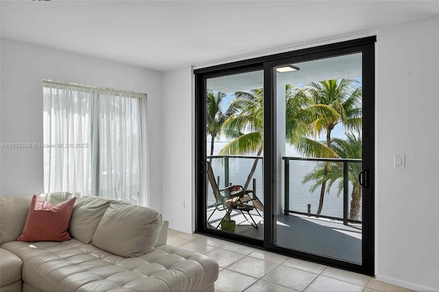 1600 S Bayshore Ln Unit 3A, Coconut Grove, FL 33133 - living area featuring light tile patterned floors