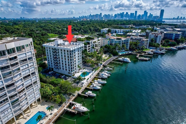1600 S Bayshore Ln Unit 3A, Coconut Grove, FL 33133 - aerial view of city skyline and a large body of water