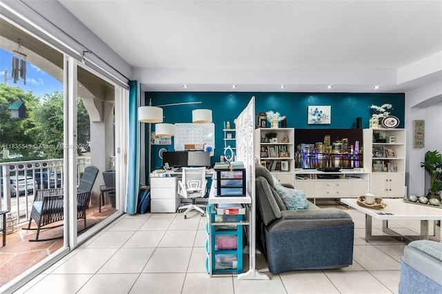 8956 W Flagler St Unit 203, Miami, FL 33174 - living area featuring an office area and tile patterned floors