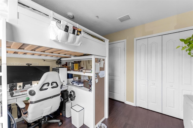 8956 W Flagler St Unit 203, Miami, FL 33174 - bedroom featuring dark wood finished floors and an office area