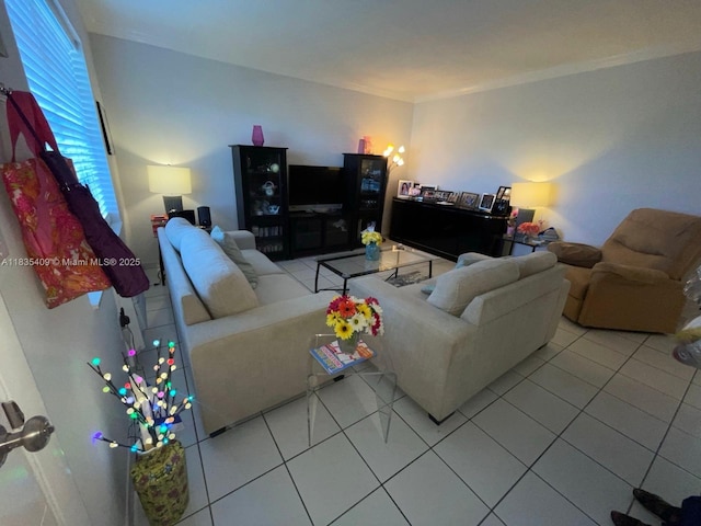 17000 NE 14th Ave Unit 109, Miami, FL 33162 - living area featuring tile patterned flooring and crown molding