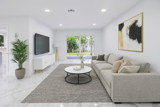 6541 SW 8th St, North Lauderdale, FL 33068 - living area with light marble finish floors and recessed lighting