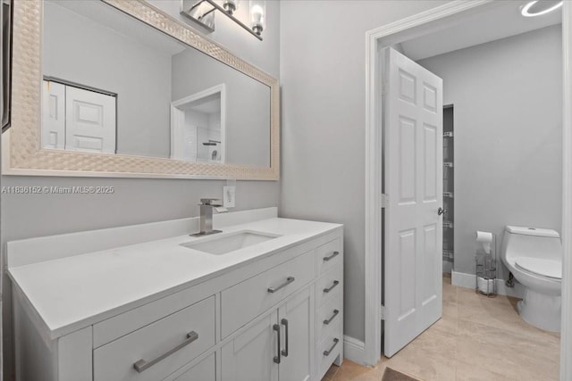12720 SW 49th Ct, Miramar, FL 33027 - bathroom with vanity, a closet, and tile patterned flooring