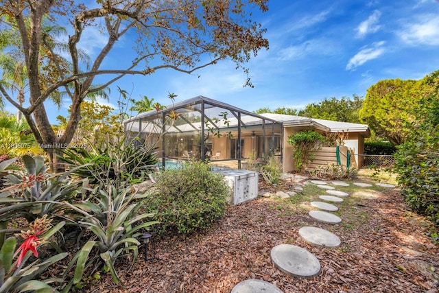 15340 SW 82nd Ave, Palmetto Bay, FL 33157 - view of yard featuring a lanai and an outdoor pool