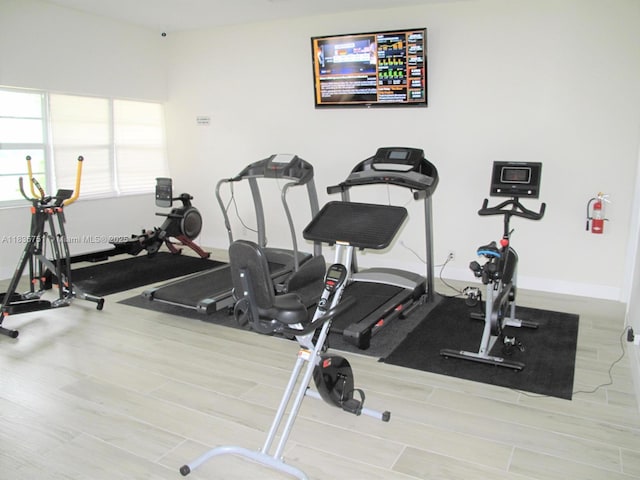 14529 Canalview Dr Unit B, Delray Beach, FL 33484 - exercise room with wood finished floors