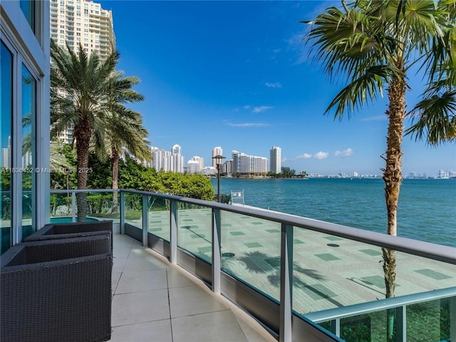 1331 Brickell Bay Dr Unit Bl-21, Miami, FL 33131 - balcony featuring a water view and a city view