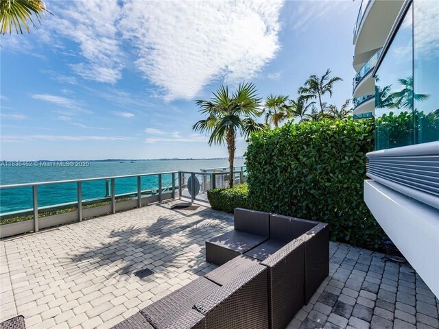 1331 Brickell Bay Dr Unit Bl-21, Miami, FL 33131 - patio / terrace with a water view and an outdoor hangout area