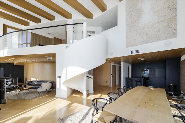 1331 Brickell Bay Dr Unit Bl-21, Miami, FL 33131 - living room featuring a high ceiling and wood finished floors