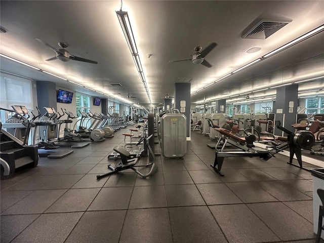 2000 N Bayshore Dr Unit 1505, Miami, FL 33137 - gym featuring ceiling fan