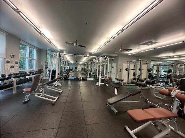 2000 N Bayshore Dr Unit 1505, Miami, FL 33137 - gym with ceiling fan