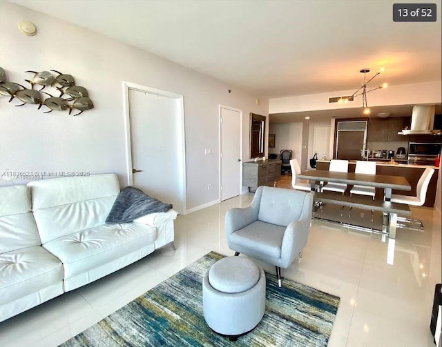 495 Brickell Ave Unit 1205, Miami, FL 33131 - living area featuring tile patterned floors