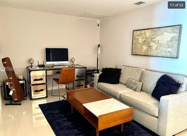 495 Brickell Ave Unit 1205, Miami, FL 33131 - living area with attic access and an office area