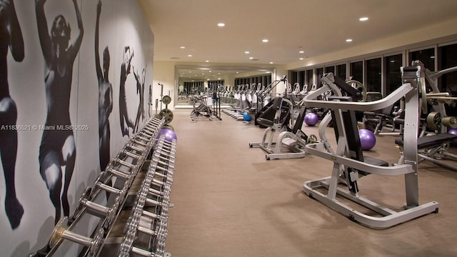 495 Brickell Ave Unit 1205, Miami, FL 33131 - gym featuring recessed lighting