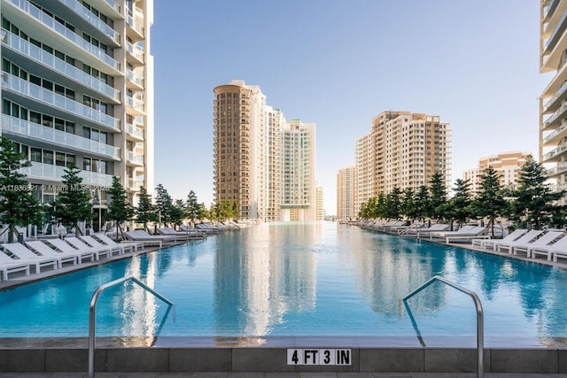 495 Brickell Ave Unit 1205, Miami, FL 33131 - view of pool featuring a city view and a water view