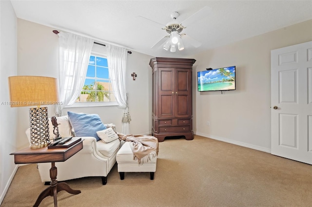 5194 NW 106th Ave, Doral, FL 33178 - sitting room with light colored carpet and ceiling fan