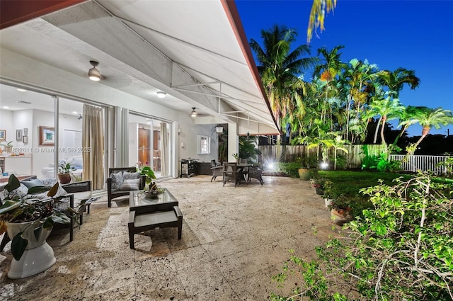 5194 NW 106th Ave, Doral, FL 33178 - fenced backyard featuring a patio area, outdoor dining area, and an outdoor hangout area