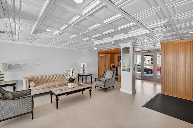 11111 Biscayne Blvd Unit 2100, Miami, FL 33181 - common area with an ornate ceiling, a security system, and ornamental molding