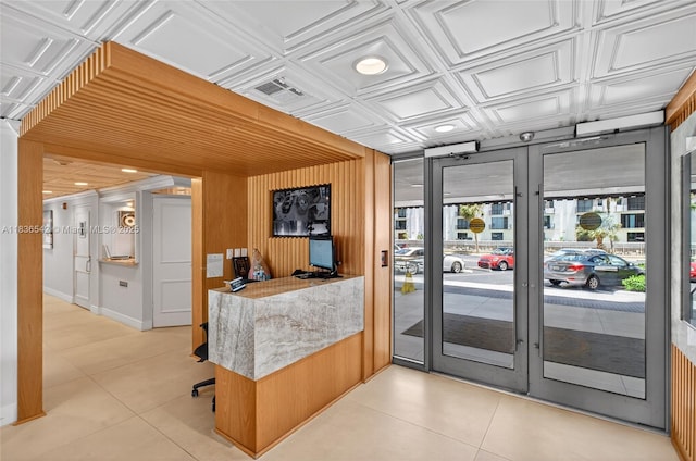 11111 Biscayne Blvd Unit 2100, Miami, FL 33181 - reception with wood walls and an ornate ceiling
