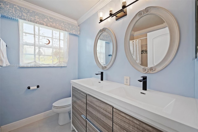 15376 NW 14th Mnr, Pembroke Pines, FL 33028 - full bathroom featuring double vanity and crown molding