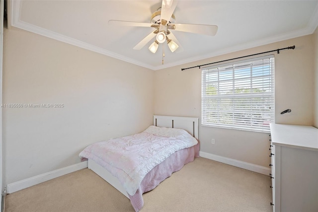 15376 NW 14th Mnr, Pembroke Pines, FL 33028 - bedroom featuring crown molding, light carpet, and ceiling fan