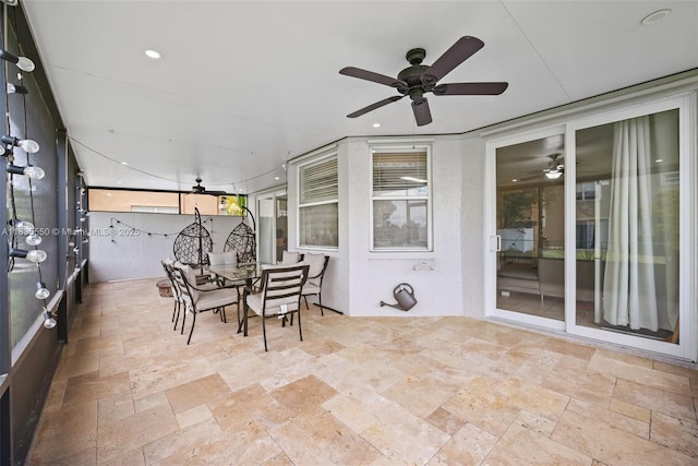 15376 NW 14th Mnr, Pembroke Pines, FL 33028 - sunroom / solarium with ceiling fan and outdoor dining space