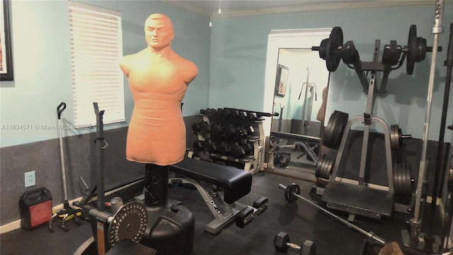 841 NE 139th St, North Miami, FL 33161 - exercise area with crown molding