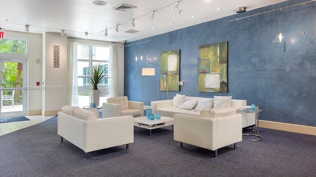 2000 N Bayshore Dr Unit 203, Miami, FL 33137 - living area featuring baseboards and track lighting