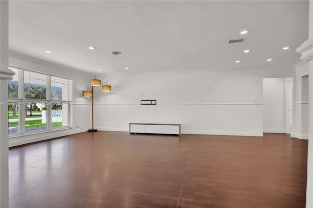 4721 W Park Rd, Hollywood, FL 33021 - unfurnished room with crown molding, recessed lighting, and dark tile patterned flooring