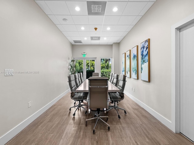 2645 S Bayshore Dr Unit 304, Miami, FL 33133 - office with wood finished floors, a paneled ceiling, and recessed lighting