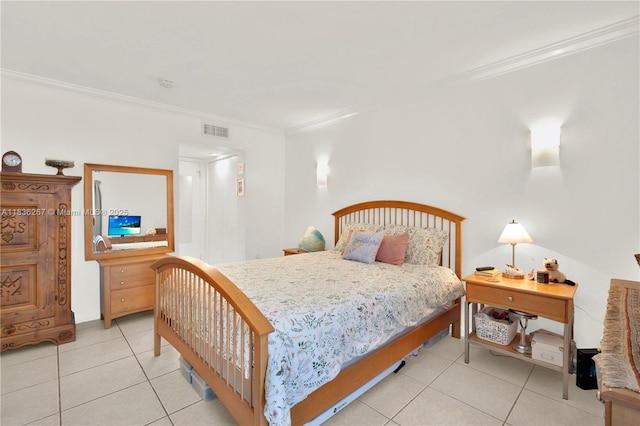 6886 N Kendall Dr Unit D102, Pinecrest, FL 33156 - bedroom with ornamental molding and light tile patterned flooring