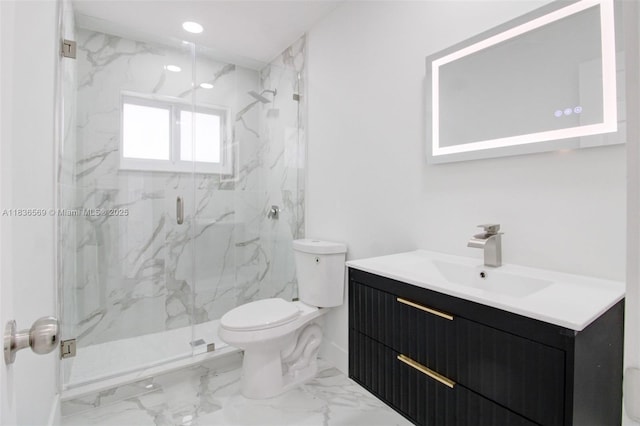 4808 Mango Dr, Tamarac, FL 33319 - full bathroom with vanity, marble finish flooring, and a marble finish shower