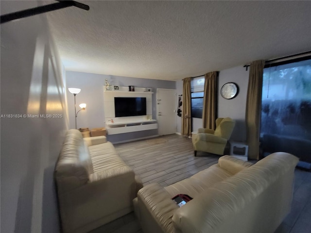 1796 NW 55th Ave Unit 103, Lauderhill, FL 33313 - living room with a textured ceiling and wood finished floors