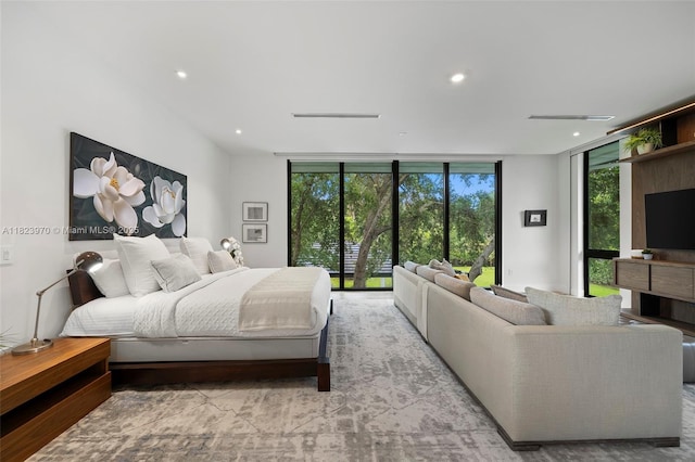 8875 SW 61st Ct, Pinecrest, FL 33156 - bedroom featuring recessed lighting and expansive windows