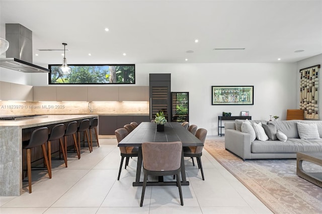 8875 SW 61st Ct, Pinecrest, FL 33156 - dining room with wine cooler and recessed lighting