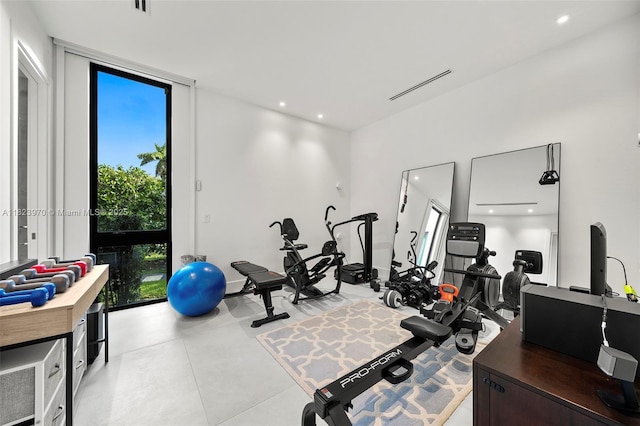 8875 SW 61st Ct, Pinecrest, FL 33156 - workout area featuring recessed lighting