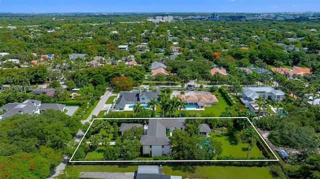 8875 SW 61st Ct, Pinecrest, FL 33156 - aerial view of residential area featuring property boundaries highlighted
