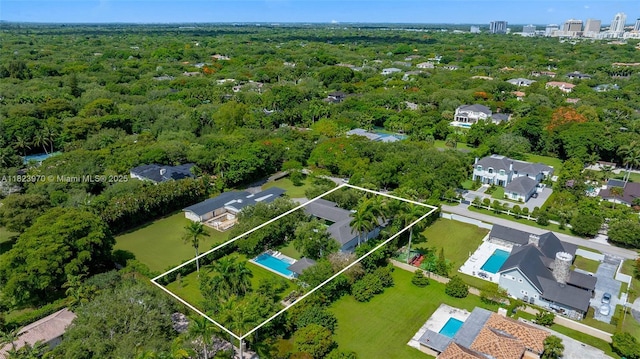 8875 SW 61st Ct, Pinecrest, FL 33156 - aerial view of property's location featuring property parcel outlined