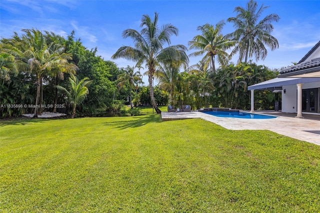 11965 SW 15th Ct, Davie, FL 33325 - view of green lawn featuring a patio area and an outdoor pool