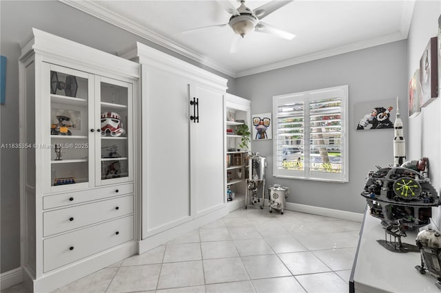 12530 SW 96th Ct, Miami, FL 33176 - interior space with a ceiling fan and light tile patterned floors