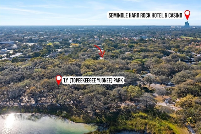 3300 Atlanta St, Hollywood, FL 33021 - bird's eye view of a nearby body of water and a heavily wooded area