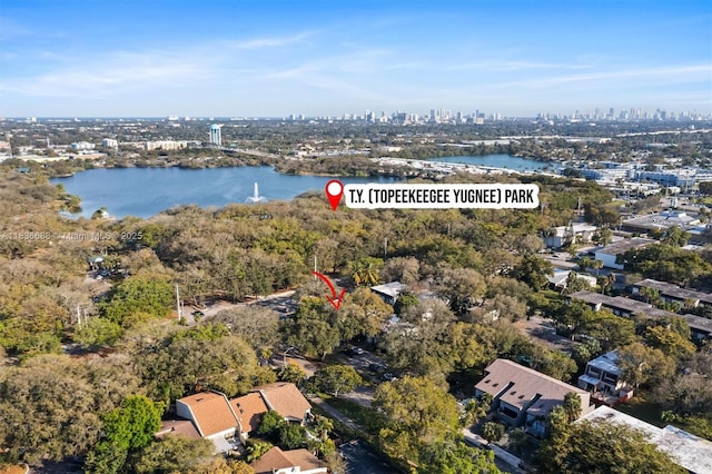 3300 Atlanta St, Hollywood, FL 33021 - aerial overview of property's location with city skyline and a nearby body of water