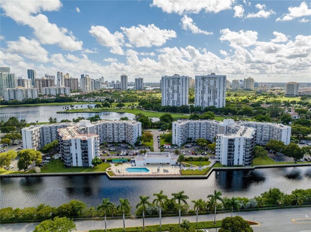 3401 N Country Club Dr Unit 308, Aventura, FL 33180 - bird's eye view of skyline and a large body of water