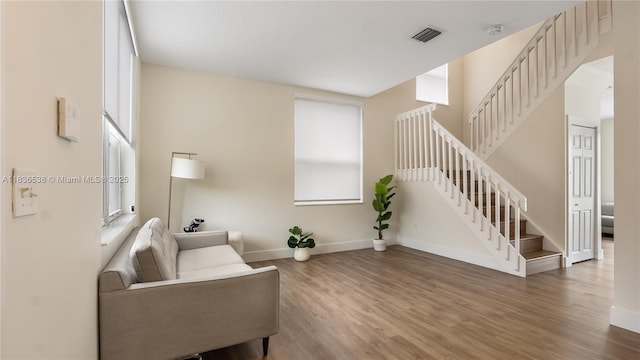 15107 NW 8th St, Pembroke Pines, FL 33028 - living area with stairway and wood finished floors