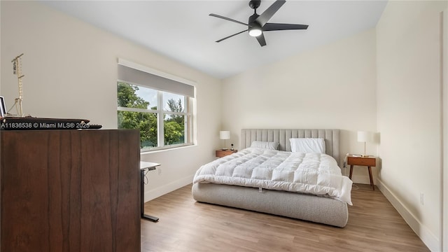 15107 NW 8th St, Pembroke Pines, FL 33028 - bedroom featuring wood finished floors, vaulted ceiling, and a ceiling fan