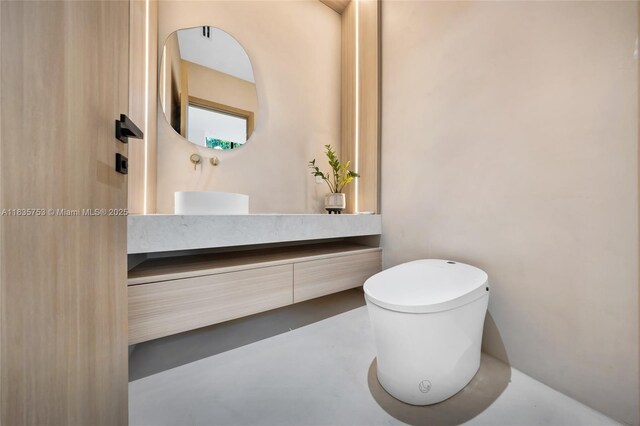 1351 SW 16th St, Miami, FL 33145 - half bath featuring vanity and concrete flooring