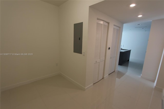 7875 NW 107th Ct Unit 519 4, Doral, FL 33178 - hall featuring electric panel, recessed lighting, and light tile patterned flooring