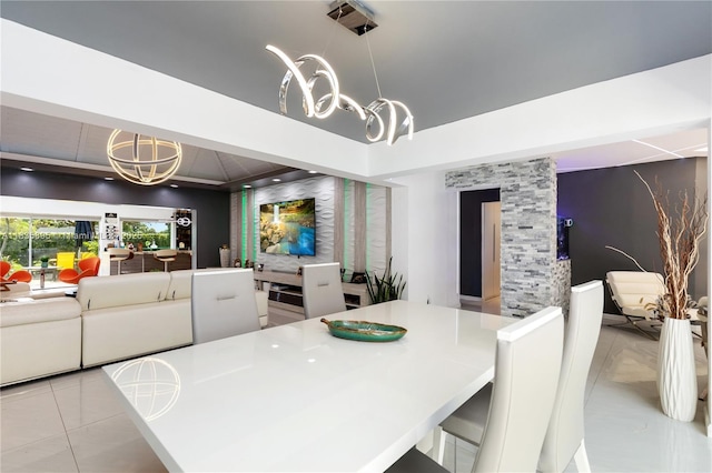 5712 White Hickory Cir, Tamarac, FL 33319 - dining room featuring light tile patterned floors and a chandelier