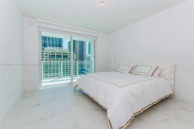 1080 Brickell Ave Unit 1708, Miami, FL 33131 - bedroom featuring marble look tiles and access to exterior